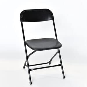 Chaise pliante noire pour réunion ou repas assis