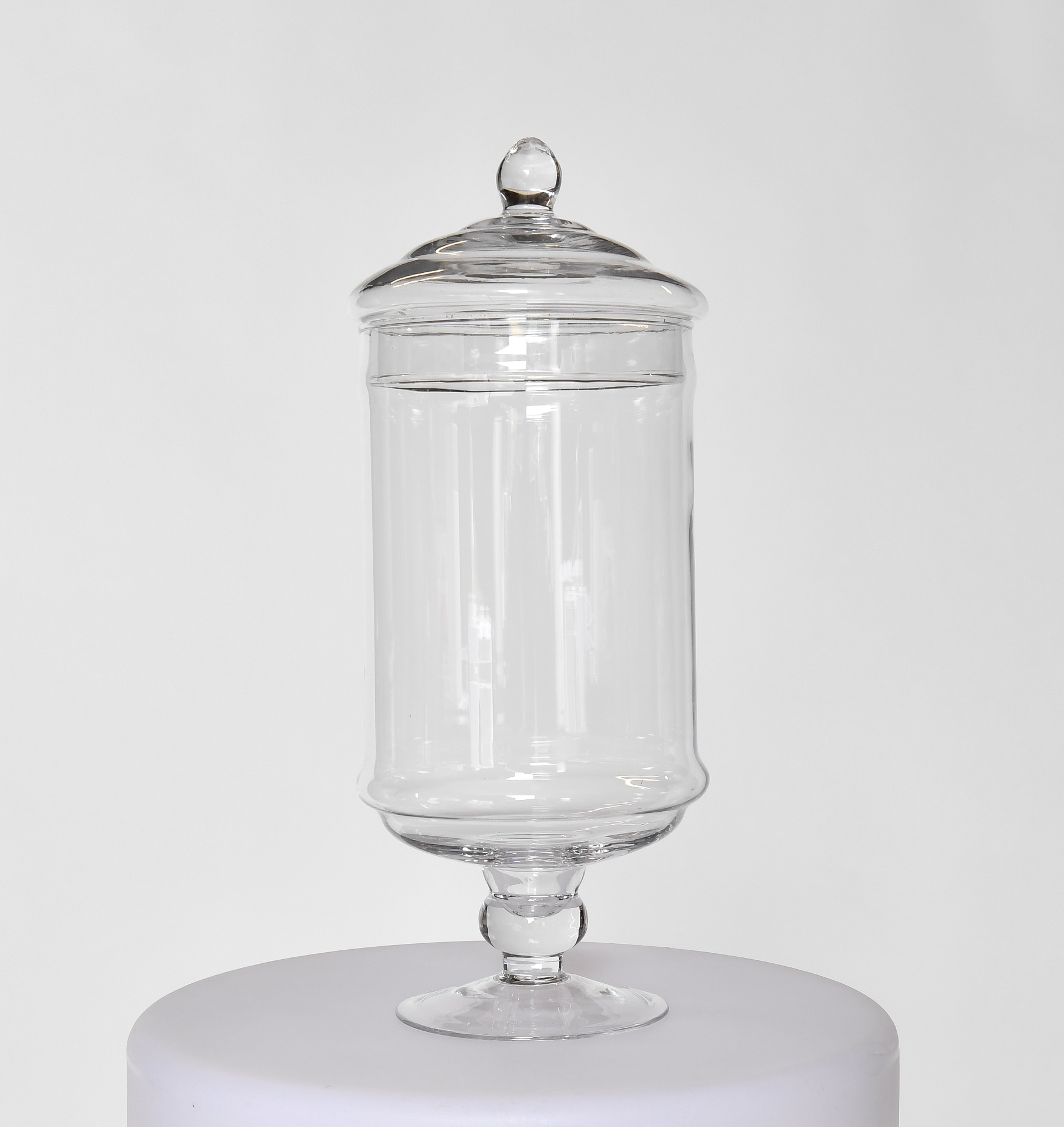 Bonbonnière en verre cylindrique
