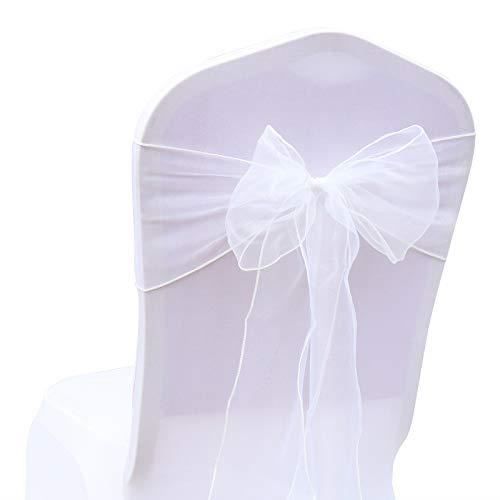 Noeud de chaise en organza blanc pour housse de chaise de mariage