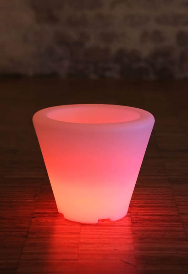 Pot en plastique lumineux à led pour utiliser en pot ou en seau à champagne.