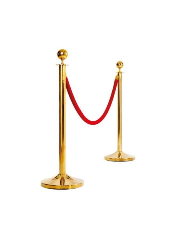 Potelet doré avec cordon rouge à installer pour tous vos événements privés ou professionnels